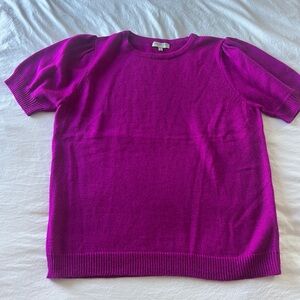 Skies Are Blue Magenta Sweater short sleeve 1x